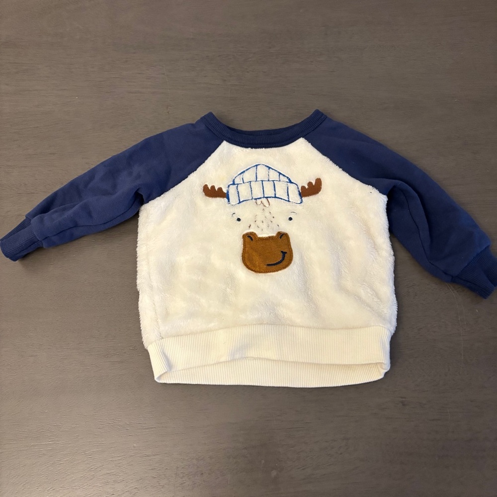 Carters Blue and White Sweatshirt Size 9 Months